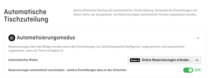 automation mode settings