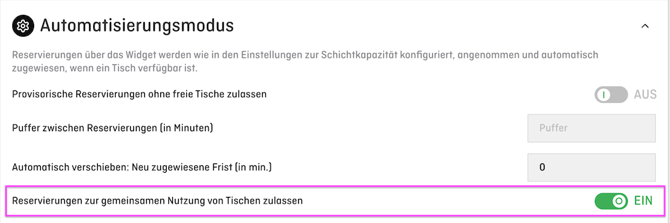 automation mode settings - allow reservations to share tables