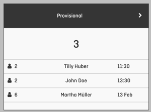 provisional dashboard box