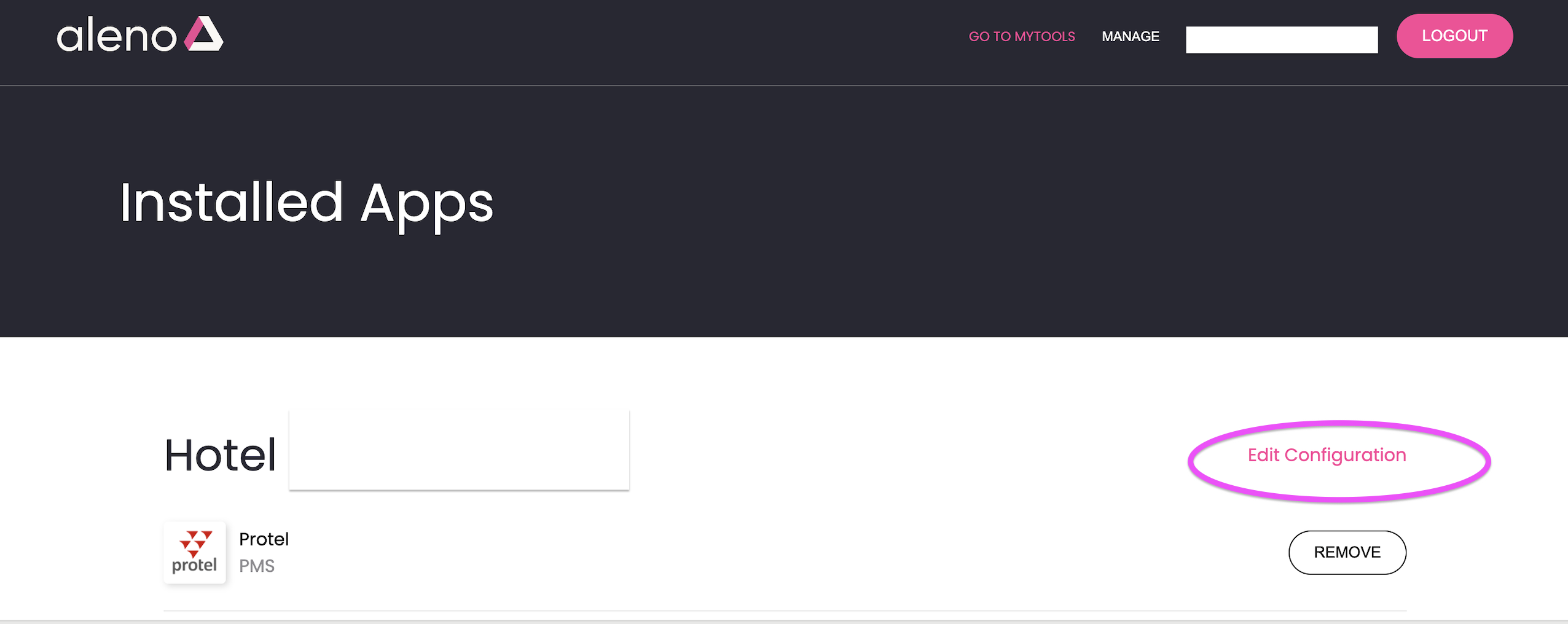 screenshot of aleno marketplace