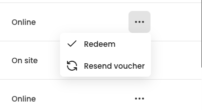 screenshot of aleno voucher dashboard