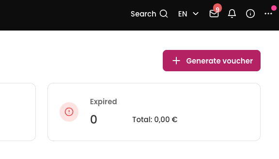 screenshot of aleno backend showing how to create a voucher manually