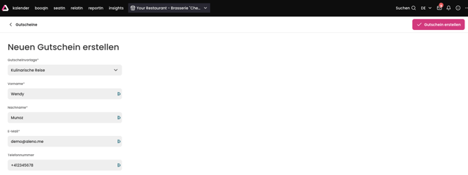 screenshot of aleno backend showing how to create a voucher manually