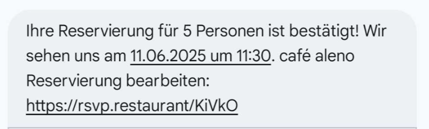 screenshot of text message