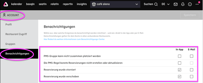 screenshot of aleno backend