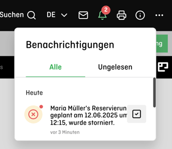 screenshot of notification