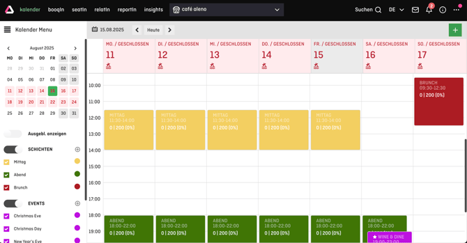 screenshot of aleno backend