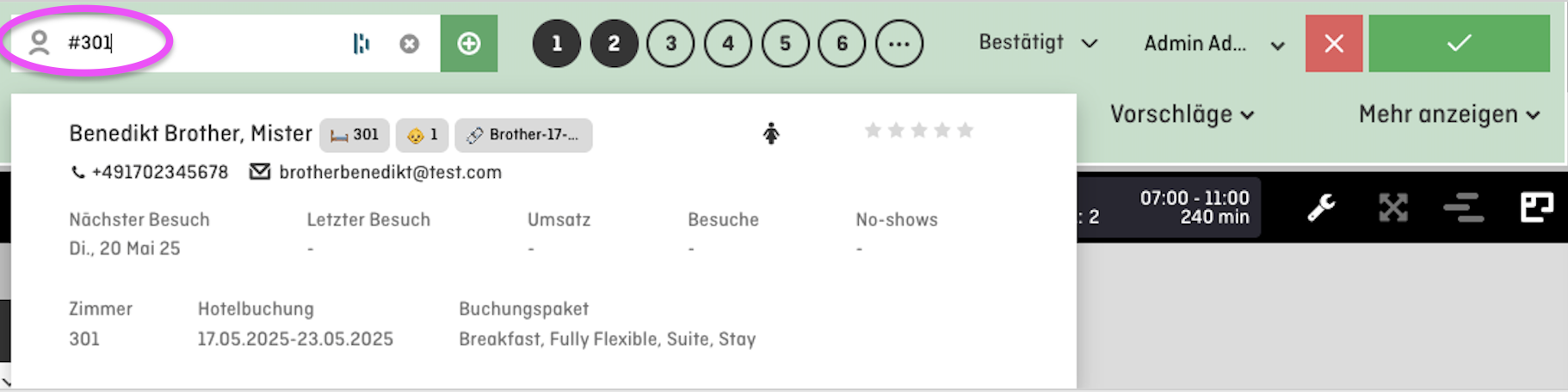 screenshot of aleno backend