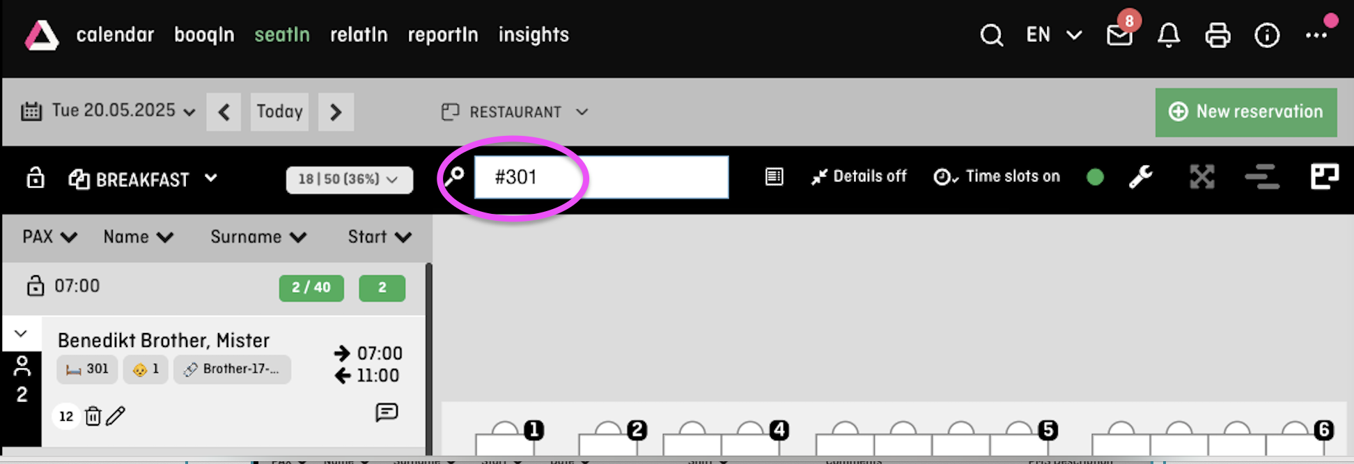 screenshot of aleno backend