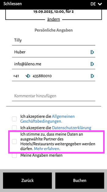 screenshot of aleno backend