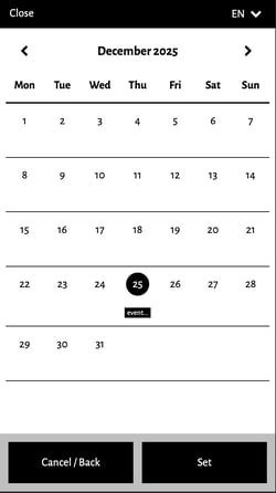 calendar selection